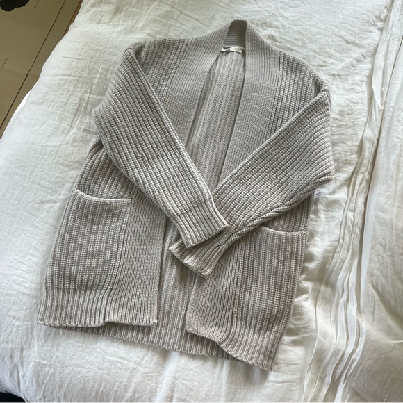 NAKED CASHMERE Women's Cardigan Sheepskin Color Size S 100% Cashmere